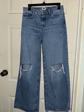 157 distressed wide leg jeans